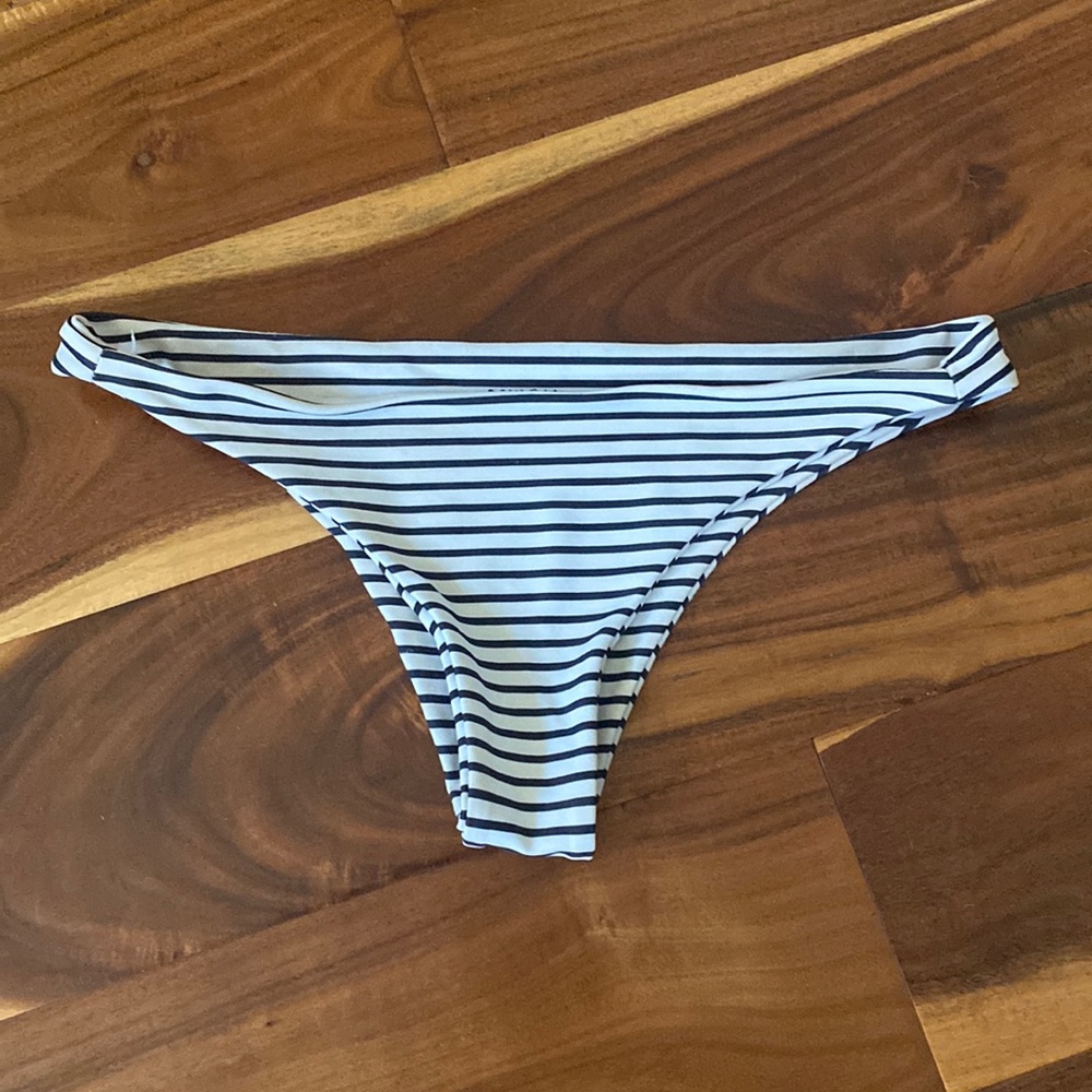 Mikoh Black and White Striped Swim Bottom